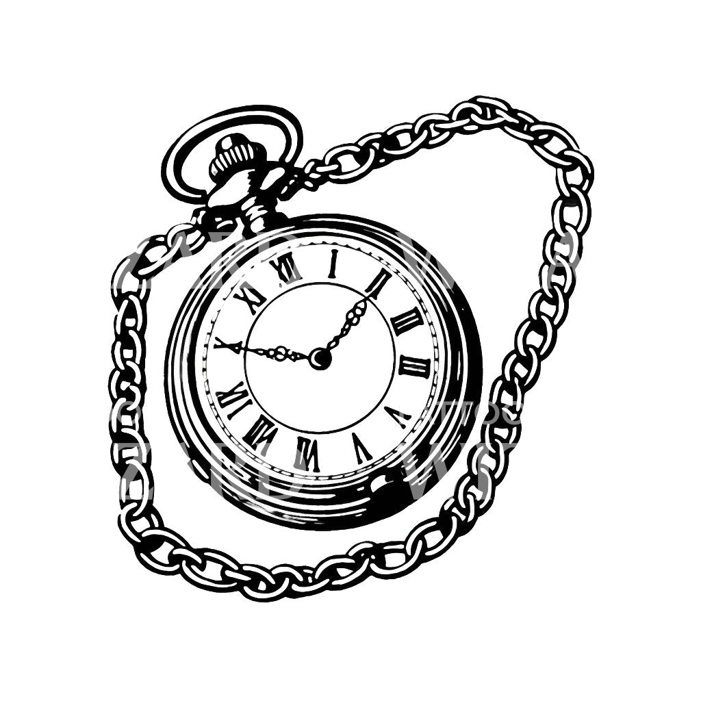 Pocket Watch Tattoo Design