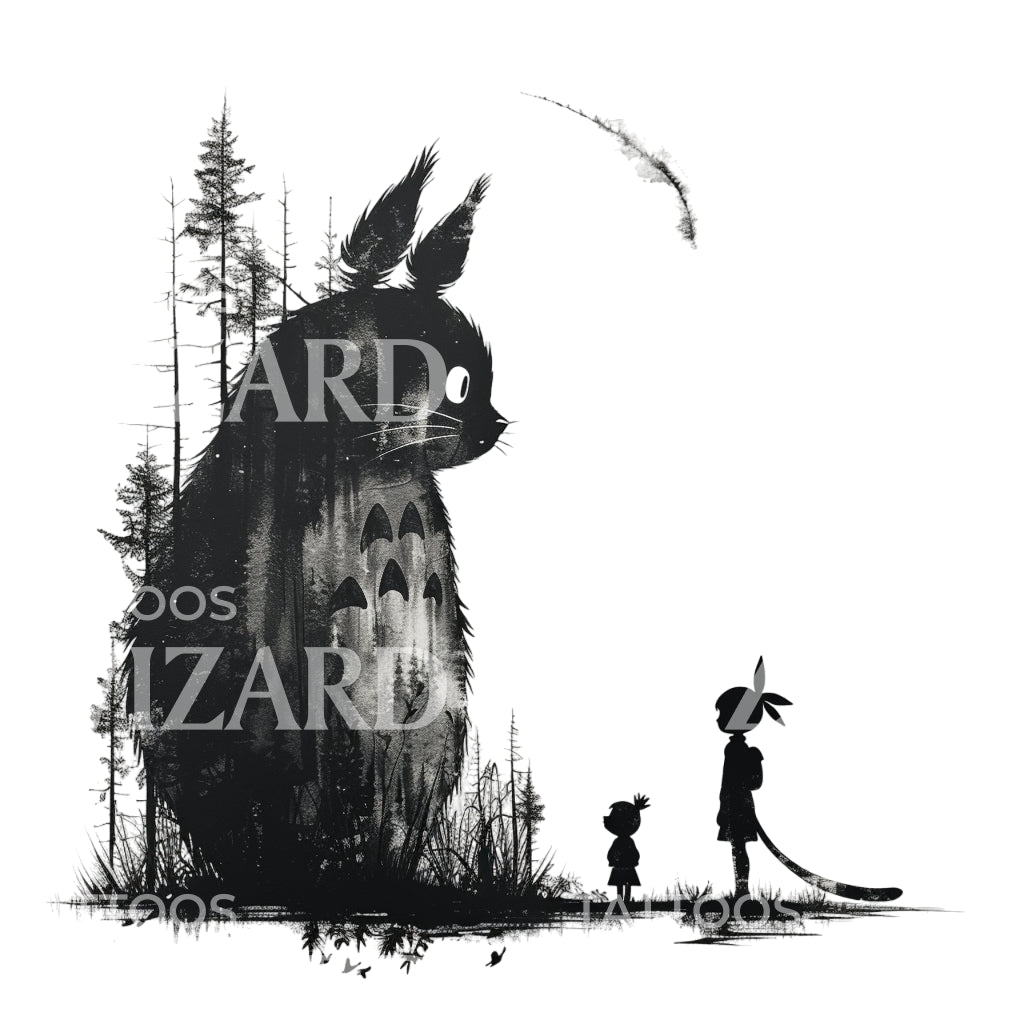 Ghibli Inspired Totoro Tattoo Design