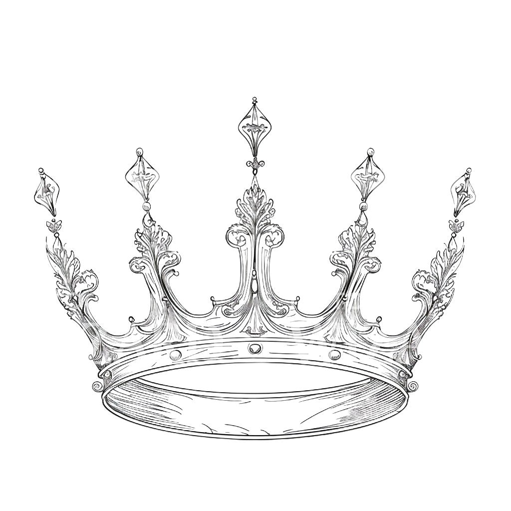 Delicate Crown Outline Tattoo Design