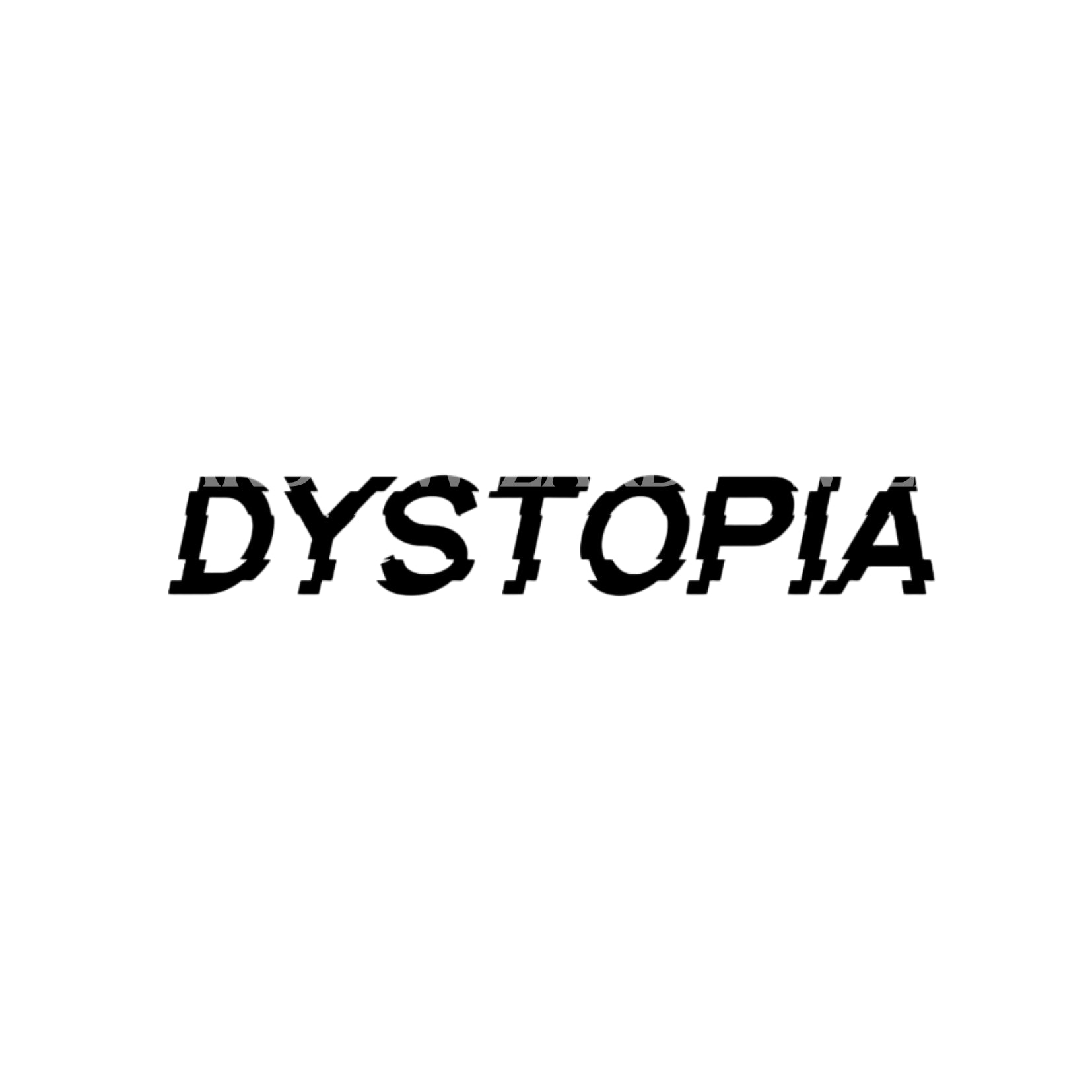 Dystopia Glitch Lettering Tattoo Design