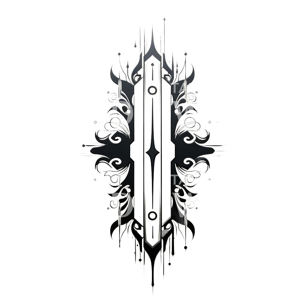 Tribal Razorblade Tattoo Design