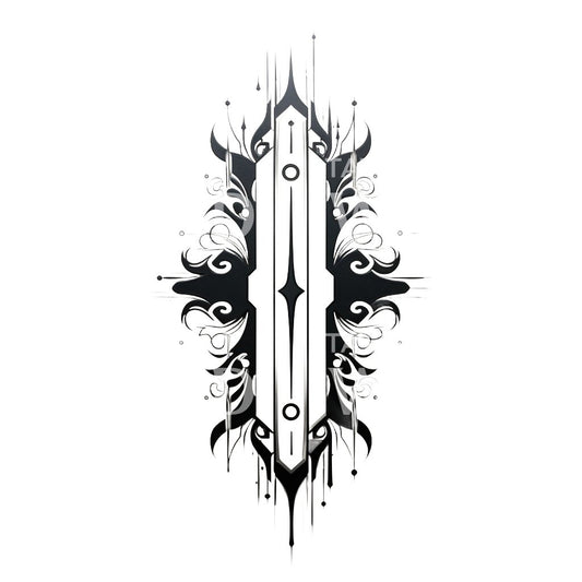 Tribal Razorblade Tattoo Design