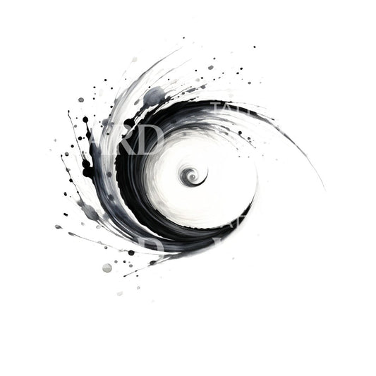 Watercolor Abstract Spirals Tattoo Design