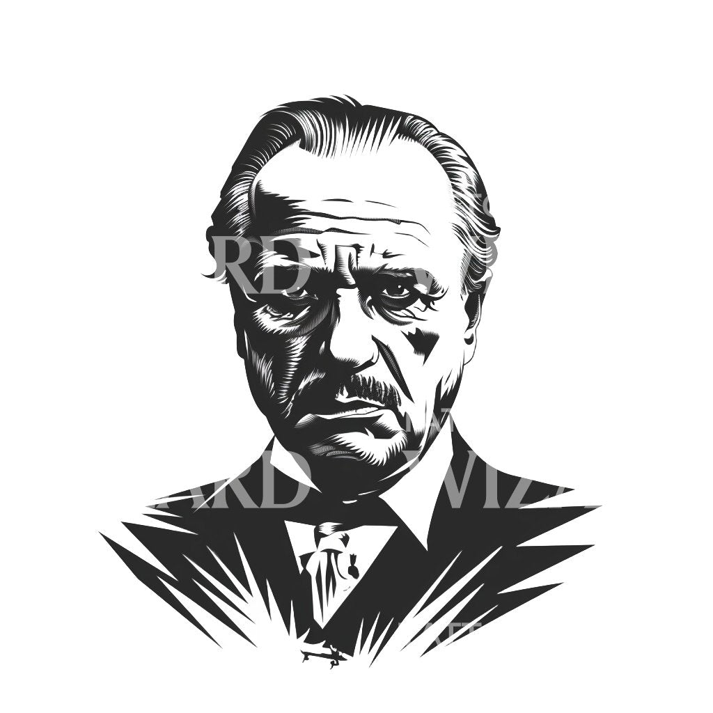 Godfather Don Corleone Tattoo Design