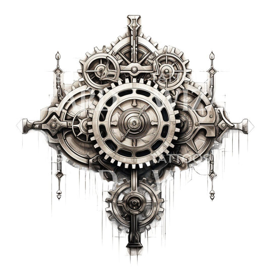 Gears Tattoo Design Sketch