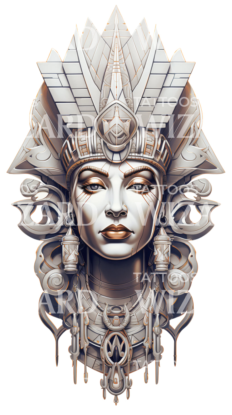 Egyptian Statue Tattoo Design