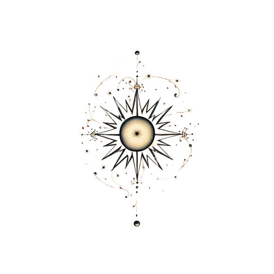 Minimalist Old School Sun Tattoo Design
