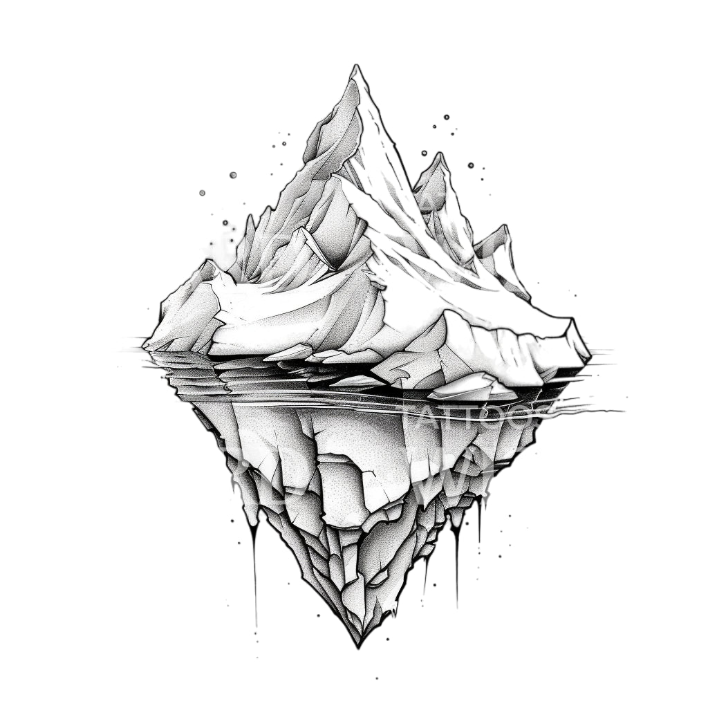 Dotwork Iceberg Tattoo Design