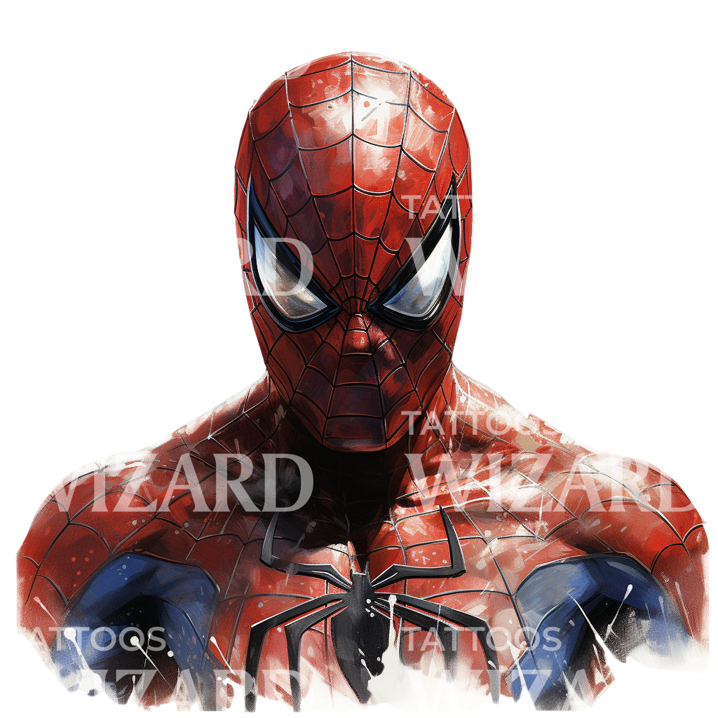 Spiderman Portrait Tattoo Design