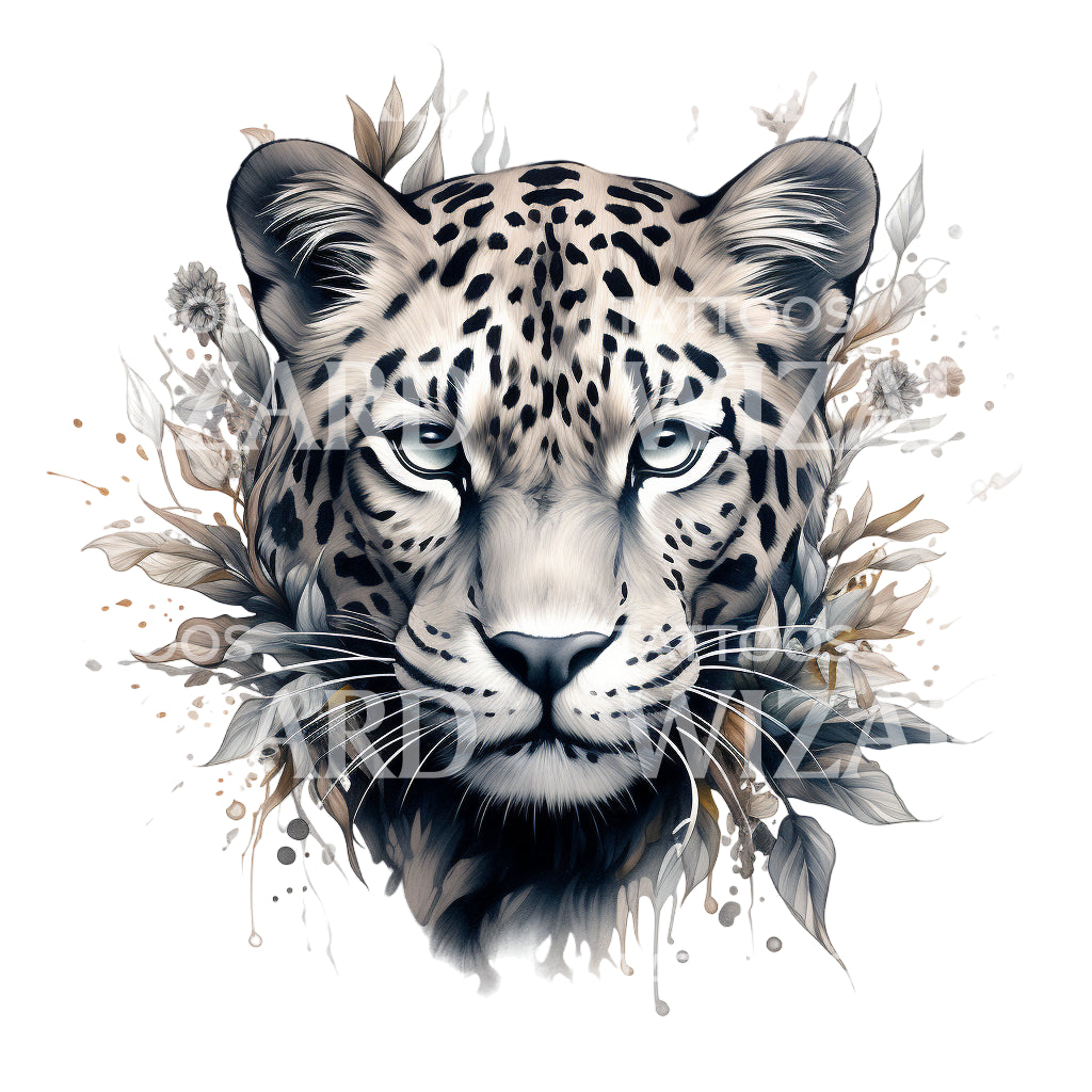Black and Grey Panther Tattoo Design
