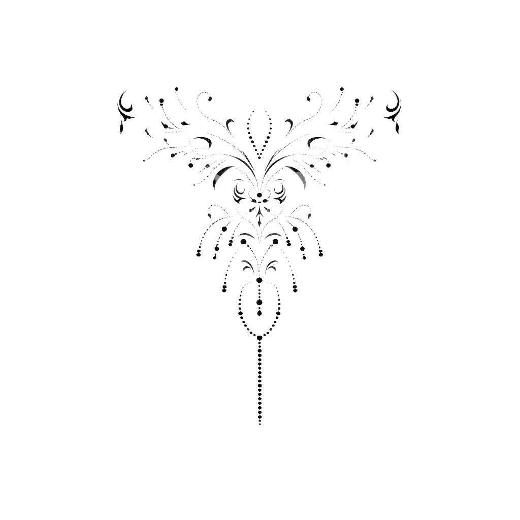 Hand Drawn Dots Chest Composition Tattoo Design