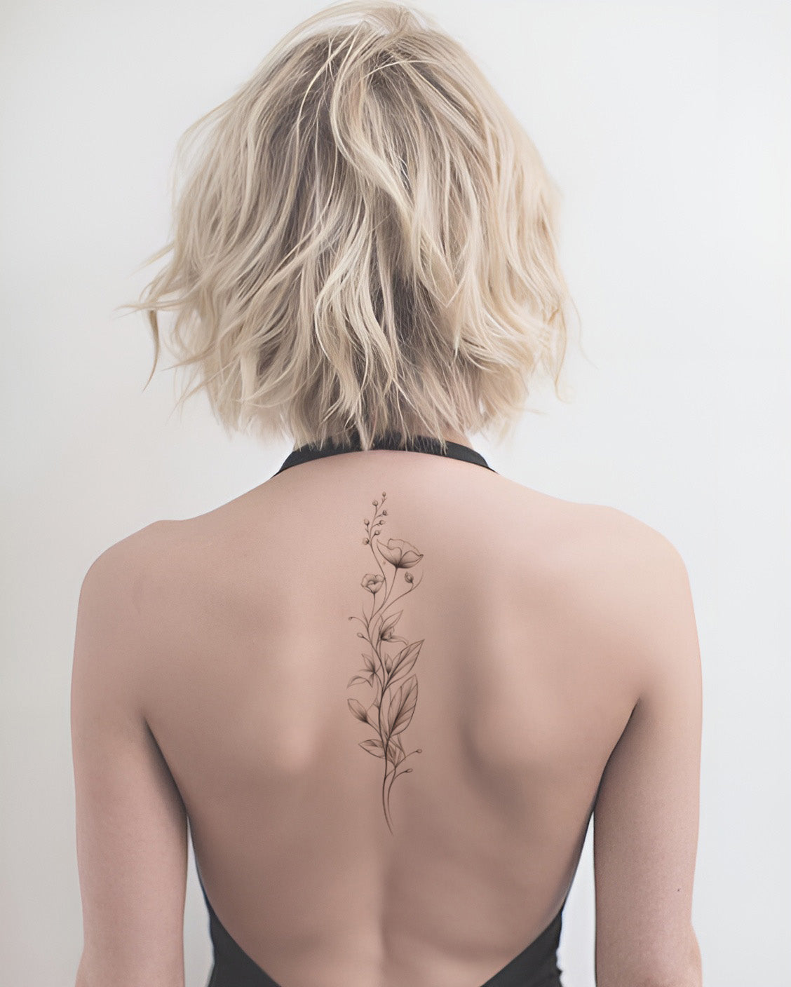 Delicate Flower Fineline Style Tattoo Design