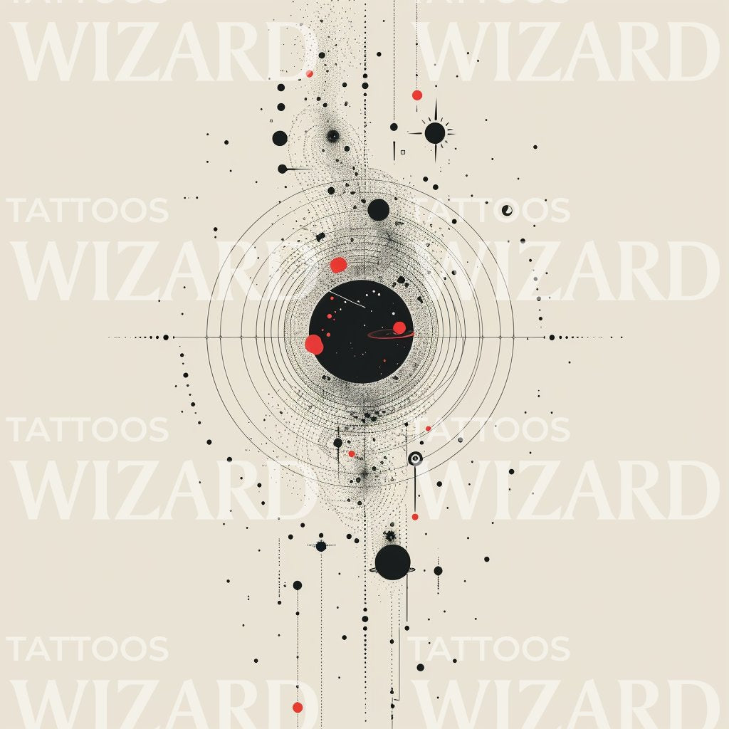 Minimalist Astrophysics Tattoo Design
