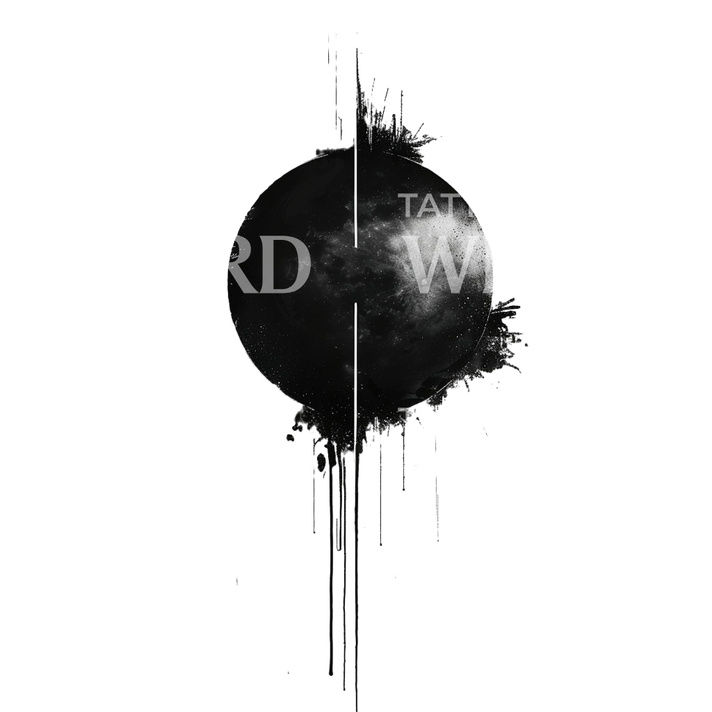 Dark Moon Abstract Tattoo Design