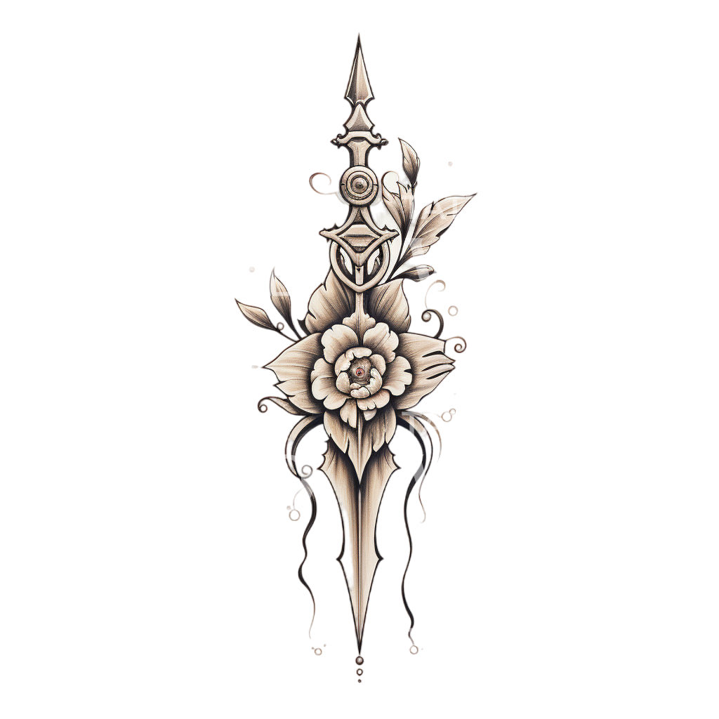 Rose and Dagger Tattoo Design
