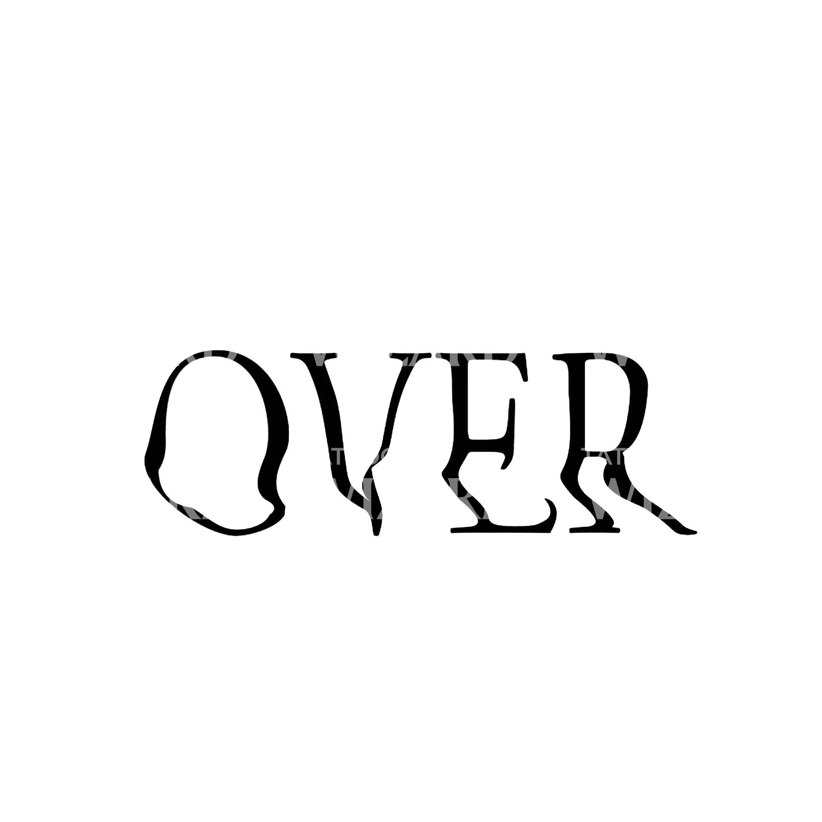 Over Melting Font Lettering Tattoo Design