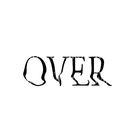 Over Melting Font Lettering Tattoo Design