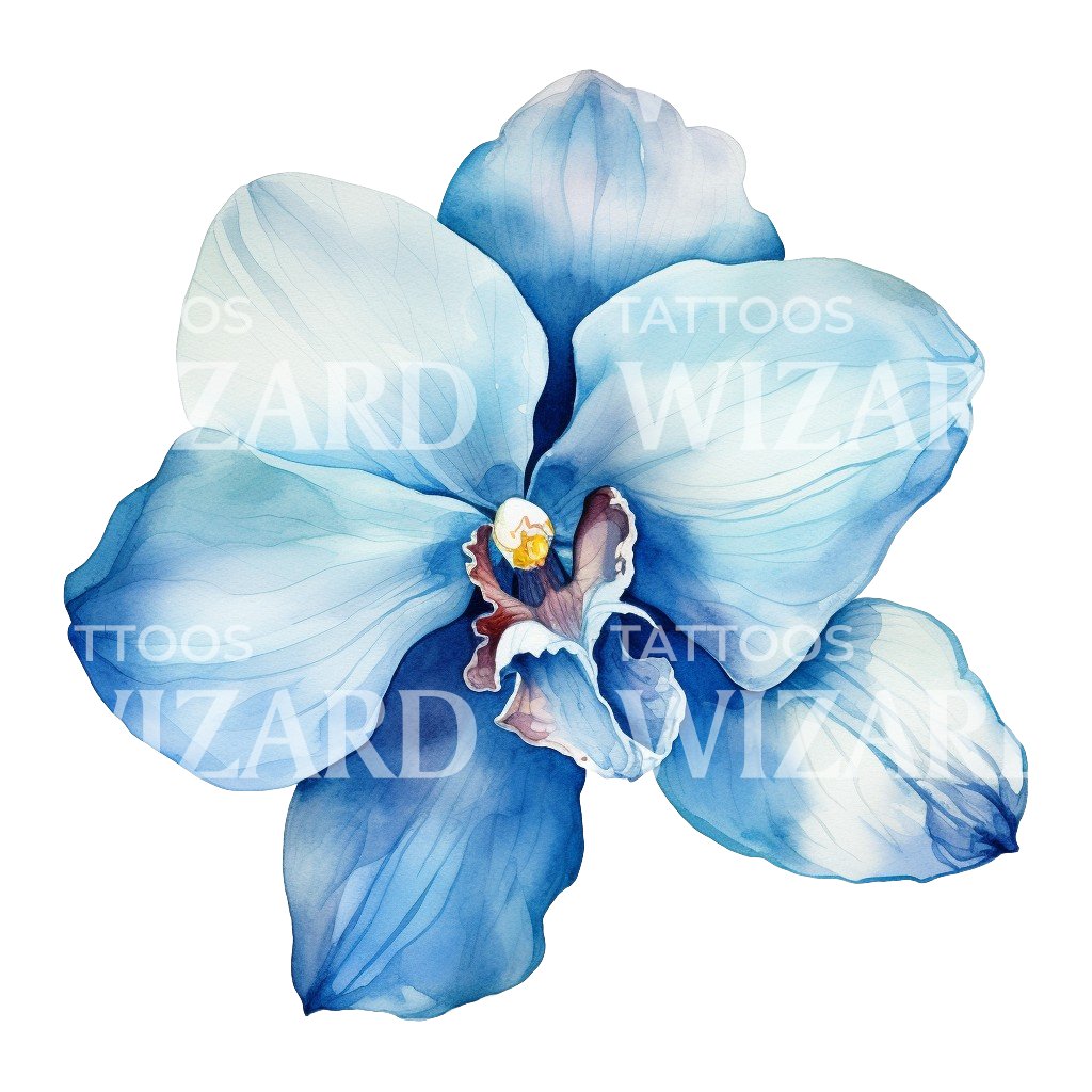 Blue Orchid Tattoo Design