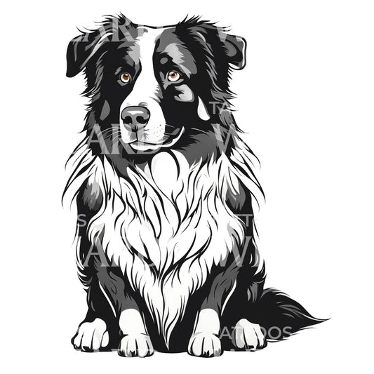 Australian Shepherd Dog Tattoo Design