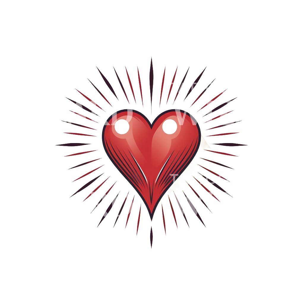 Tiny Heart Old School Tattoo Design
