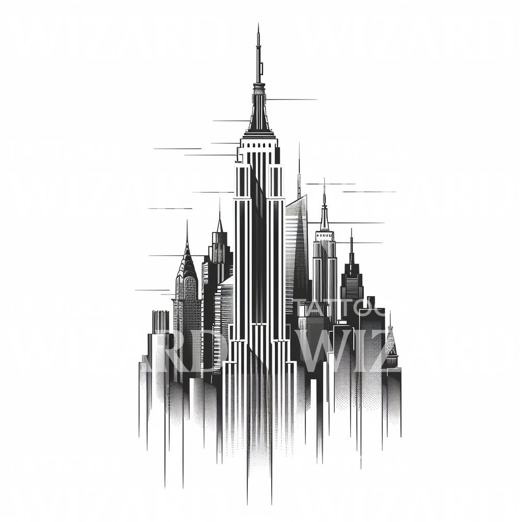 Minimalist Skyscrapers Tattoo Design