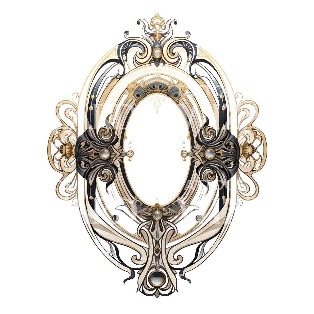 oval victorian frames tattoo