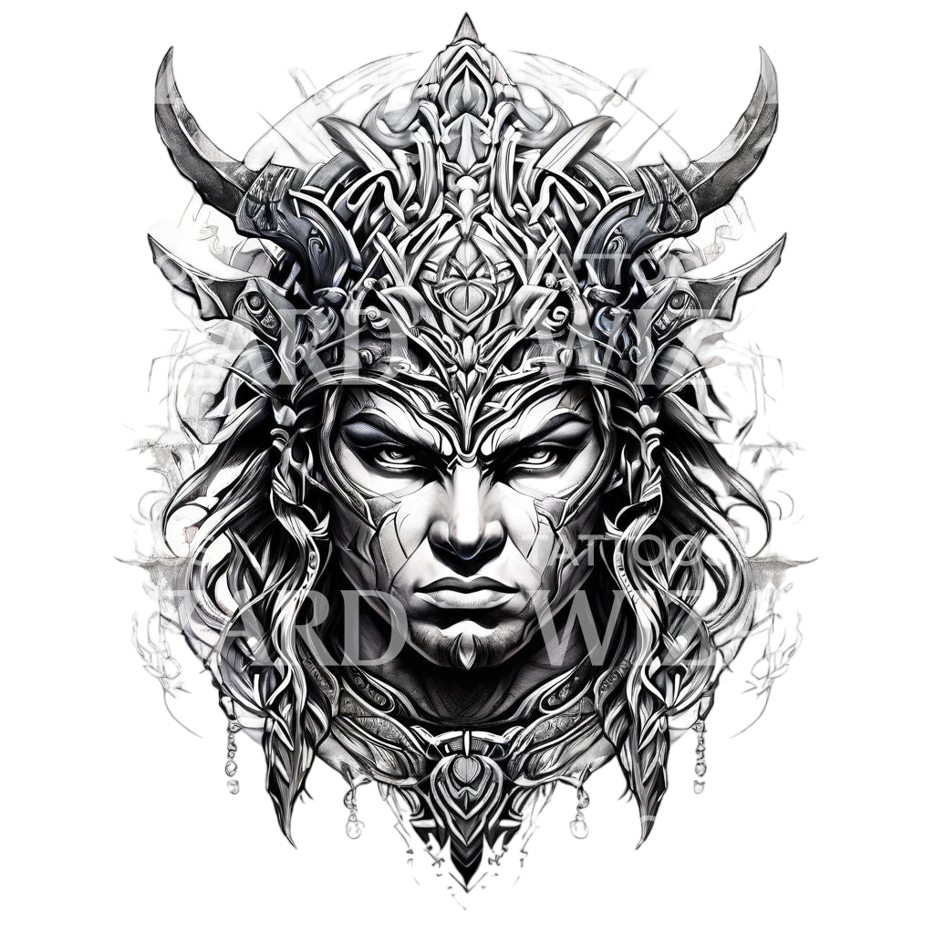 Japanese Ancient Warrior Tattoo Design