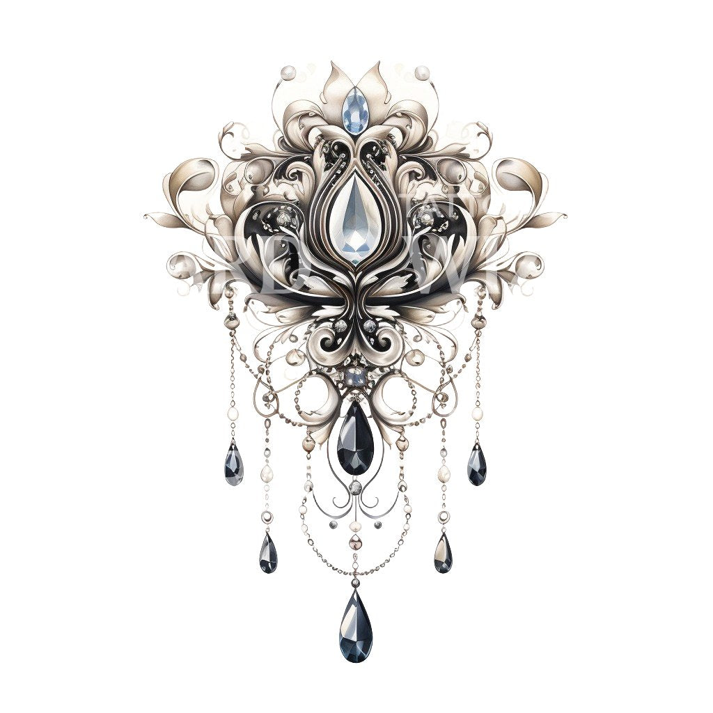Ornamental Vintage Jewelry Tattoo Design