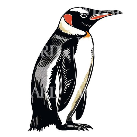 Simple Penguin Oldschool Tattoo Design