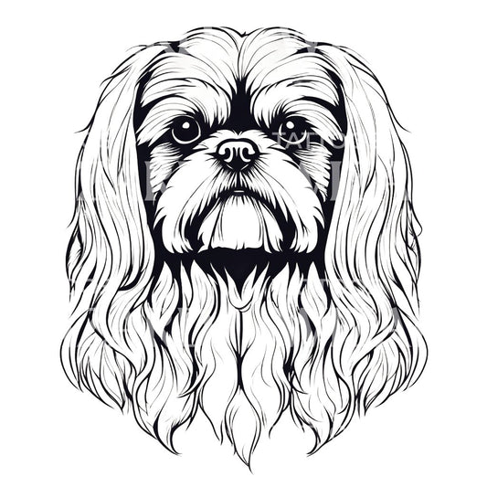 Shih Tzu Dog Head Tattoo Design
