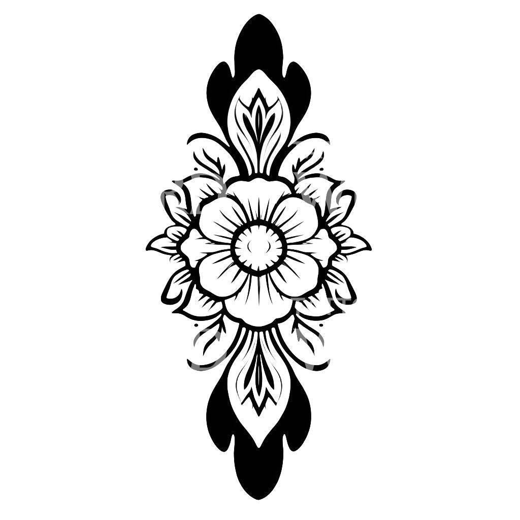 Outline Perseverance Mandala Tattoo Design