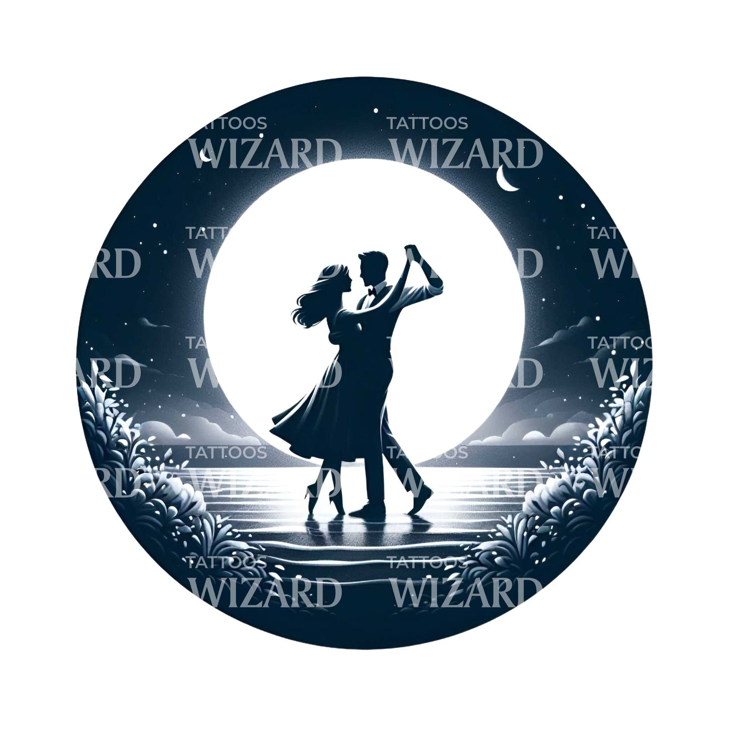 City Of Moon And Stars Tattoo Design