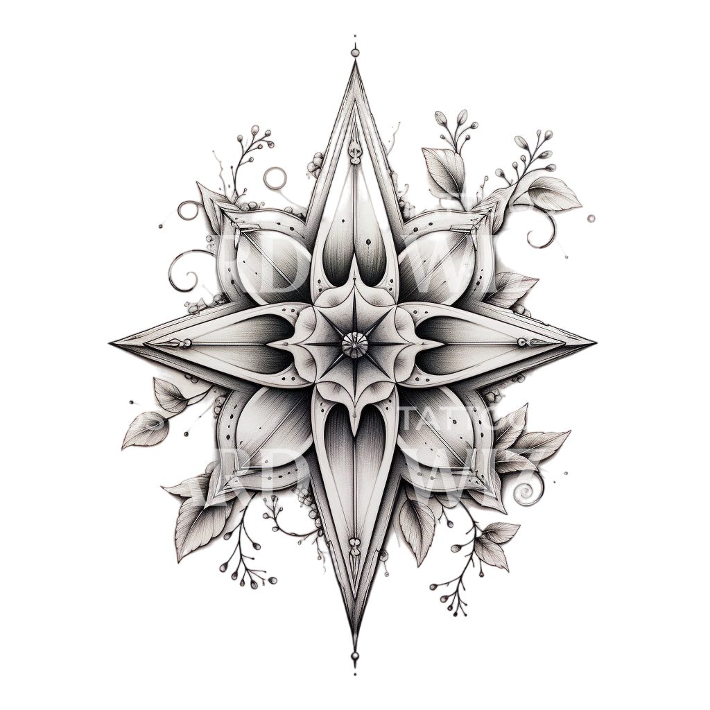 Mandala Black and Grey Tattoo Design