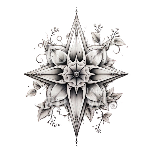 Mandala Black and Grey Tattoo Design