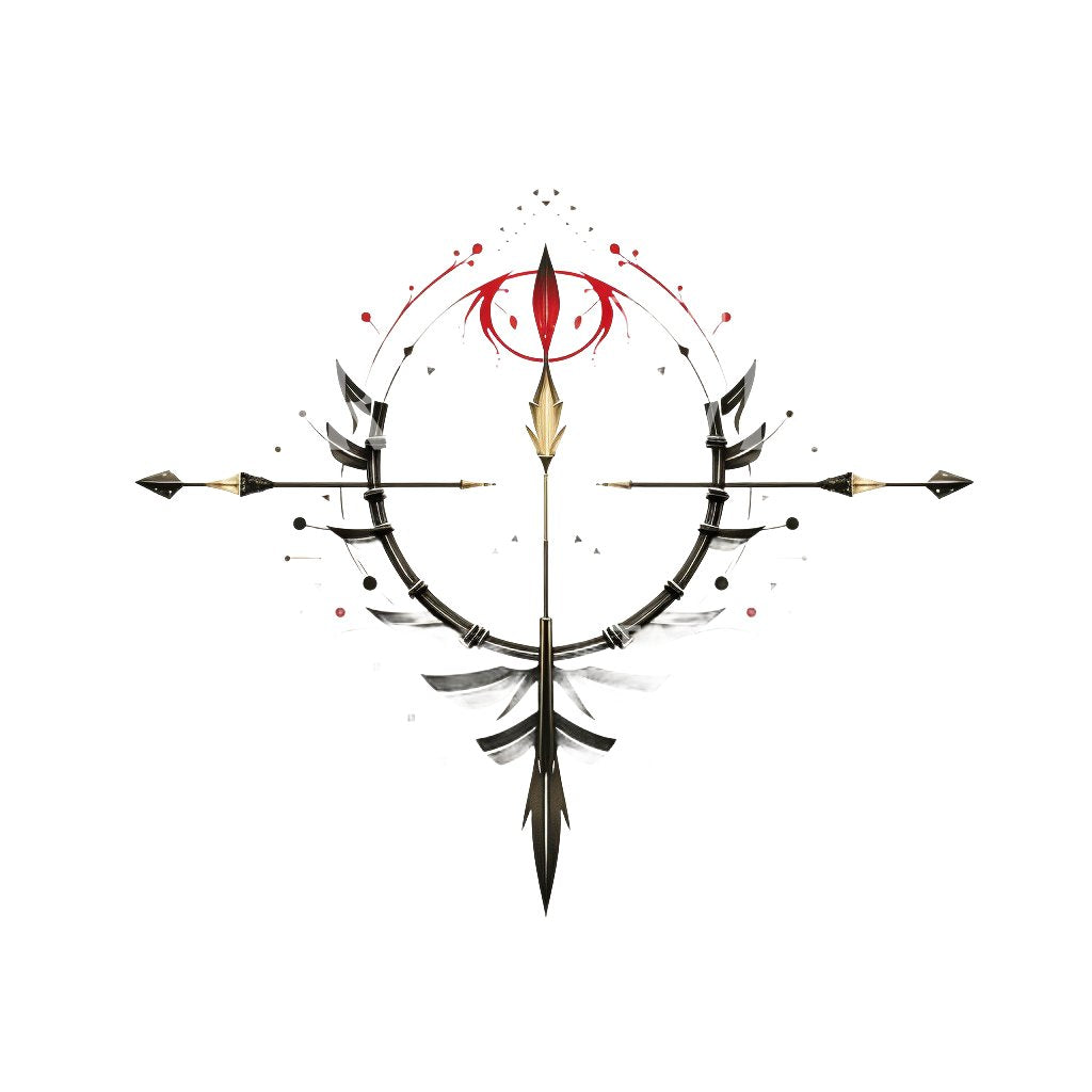 Bow and Arrow Abstract Tattoo Design