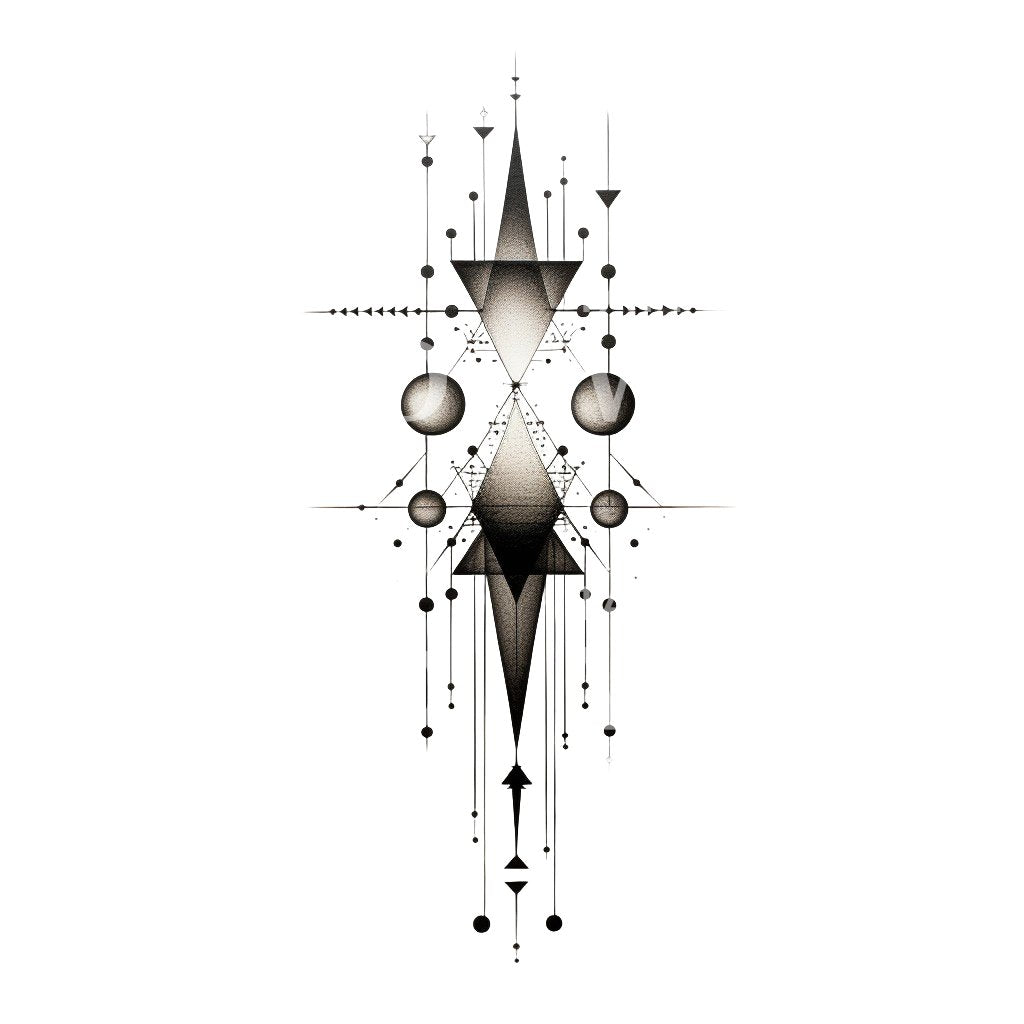 Triangle Minimalist Dotwork Tattoo Design