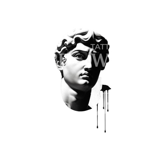 Greek Bust Statue Contemporary Style Tattoo Design