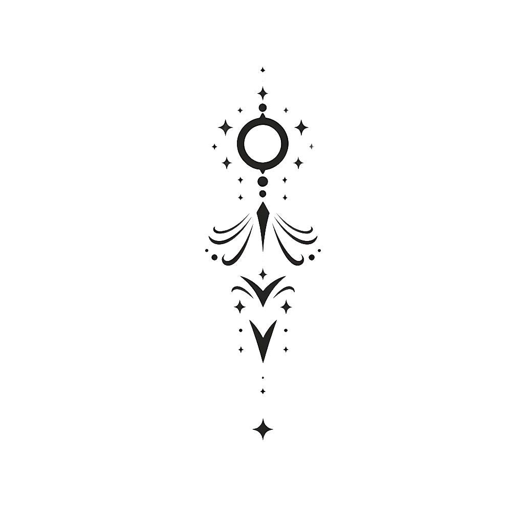 Hand Poke Abstract Virgo Tattoo Design