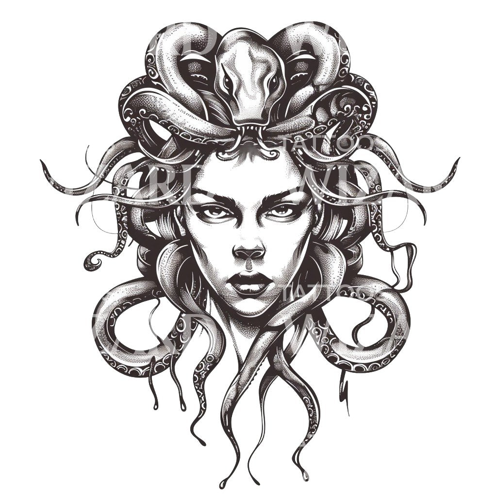 Mythical Medusa Portrait Tattoo Design