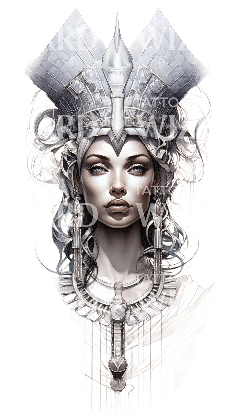 Egyptian Statue Goddess Tattoo Design