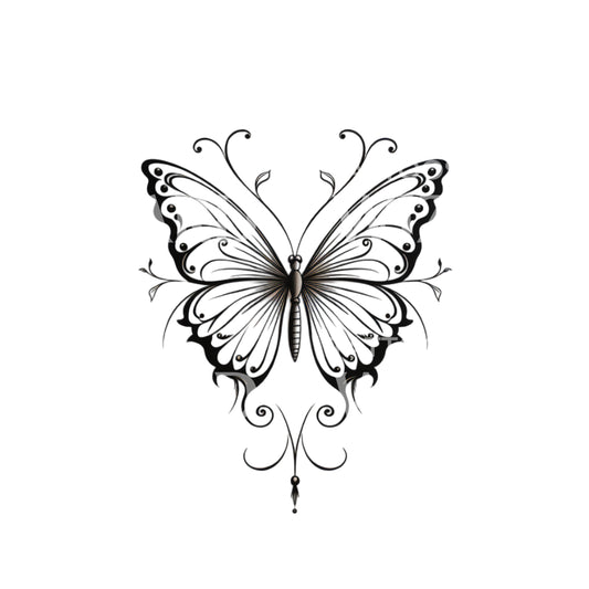 Cute Fine Line Butterfly Tattoo Design