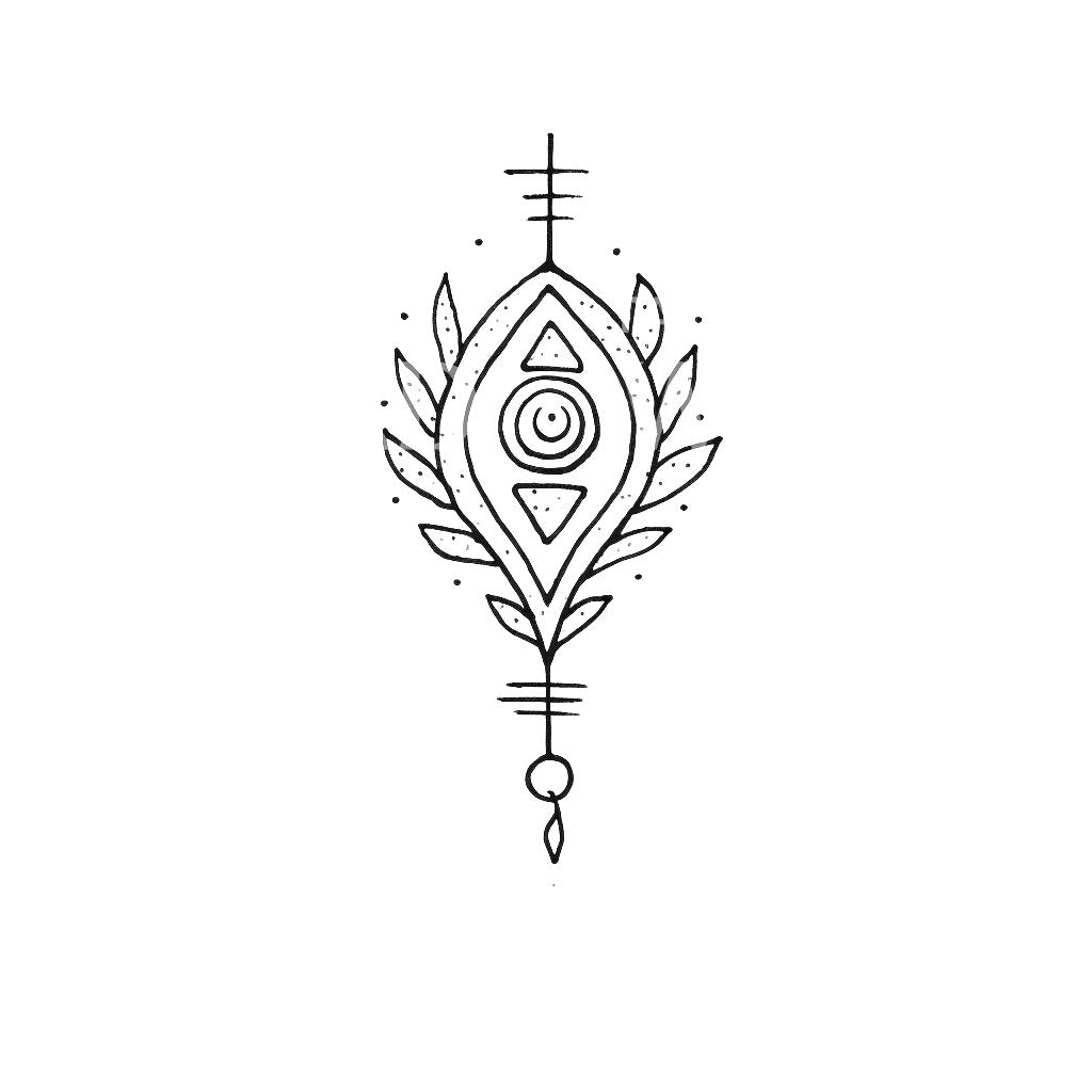Glyph Symbols Handpoke Tattoo Design