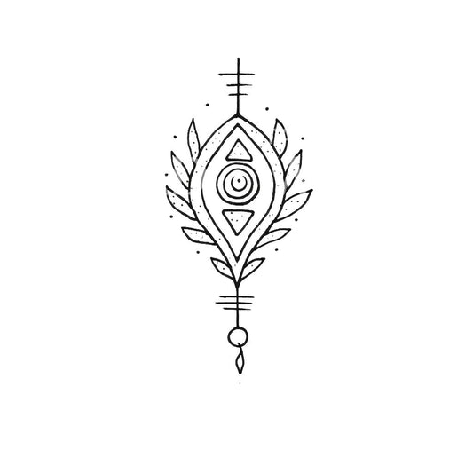 Glyph Symbols Handpoke Tattoo Design