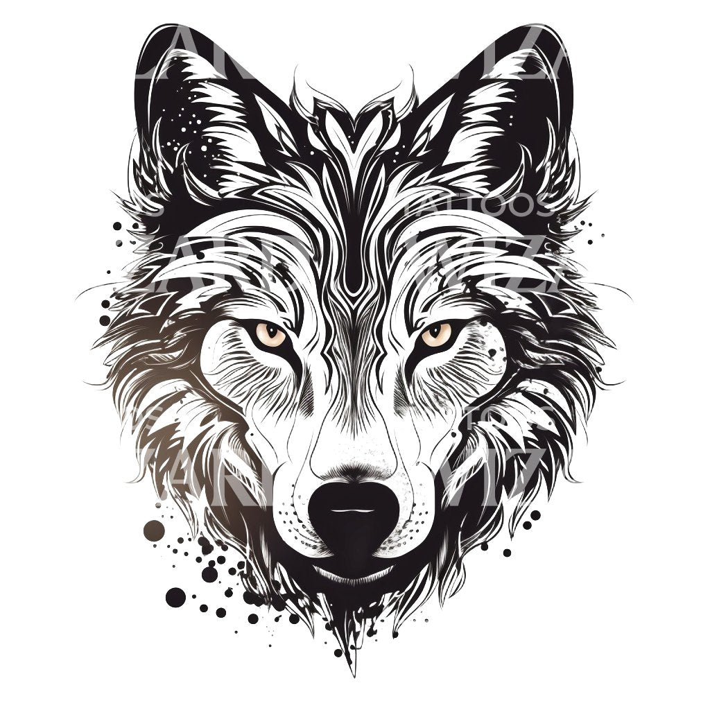 Tribal Wolf Tattoo Design