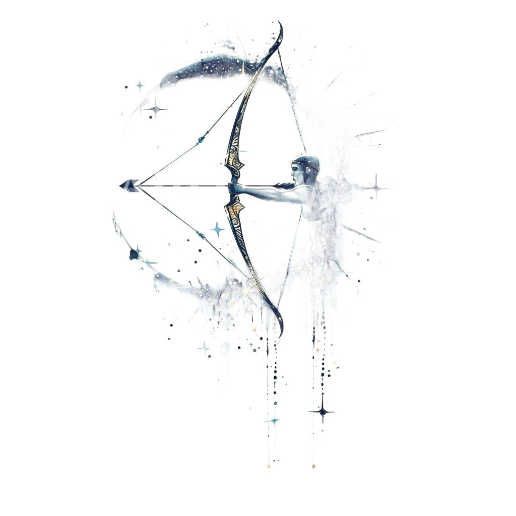 Sagittarius Zodiac Sign Stardust Tattoo Design