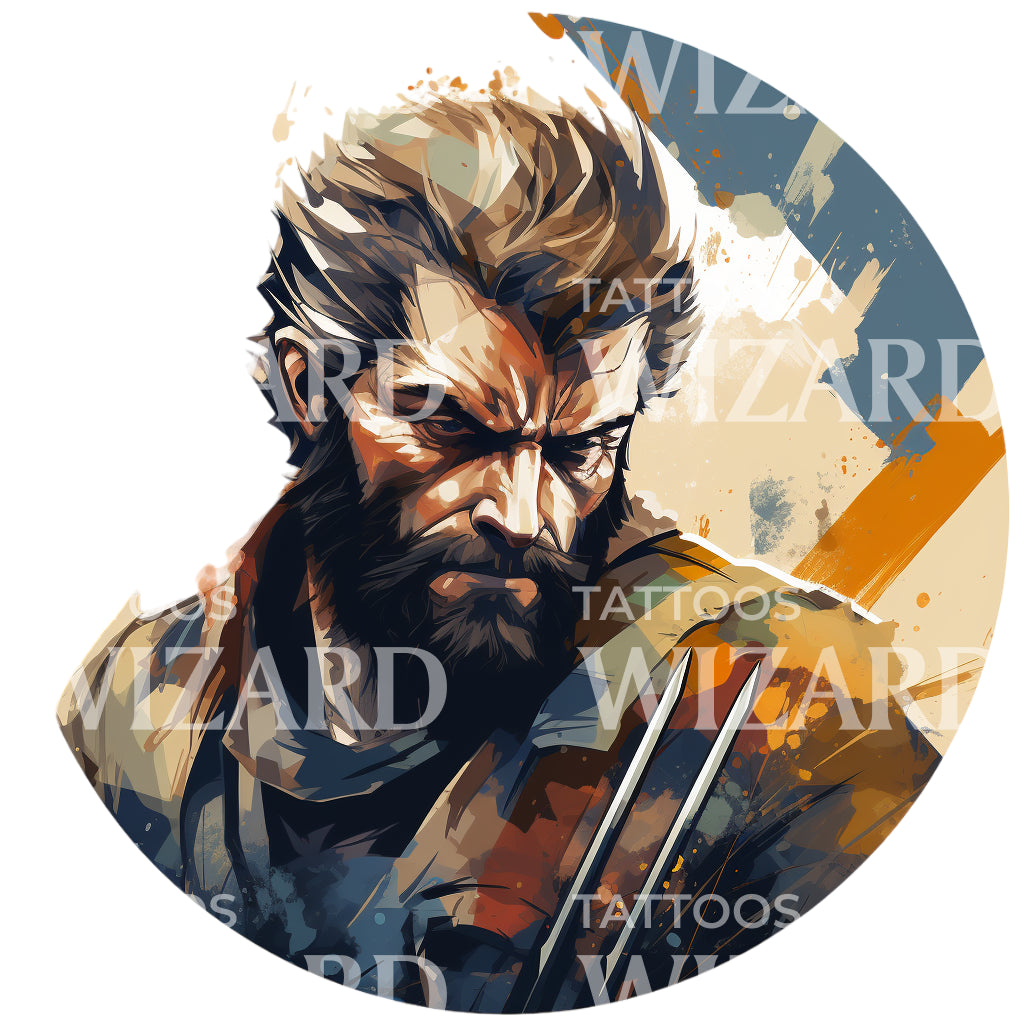 Illustration Wolverine Tattoo Design