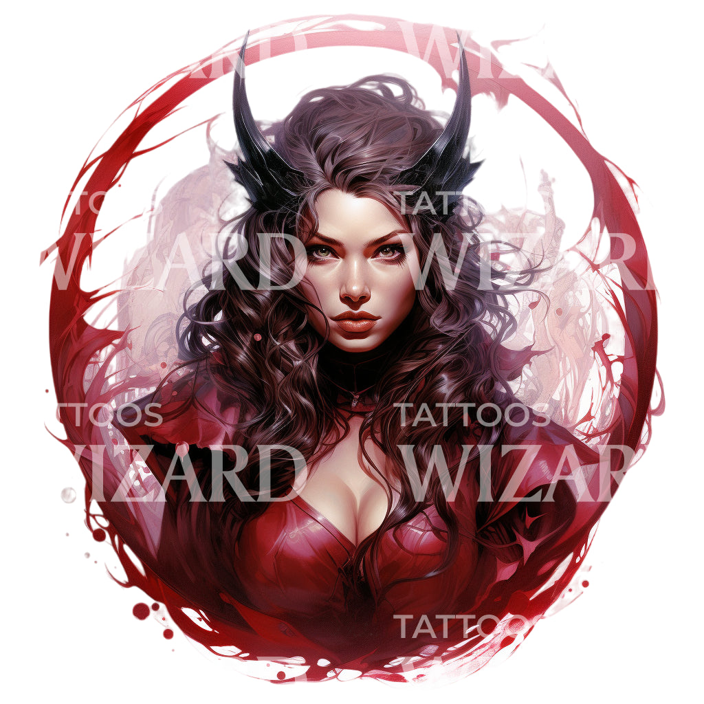 Marvel Scarlet Witch Inspired Tattoo Design