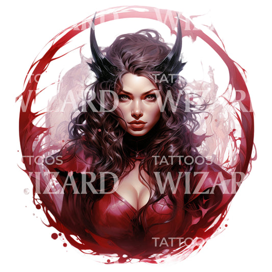 Marvel Scarlet Witch Inspired Tattoo Design