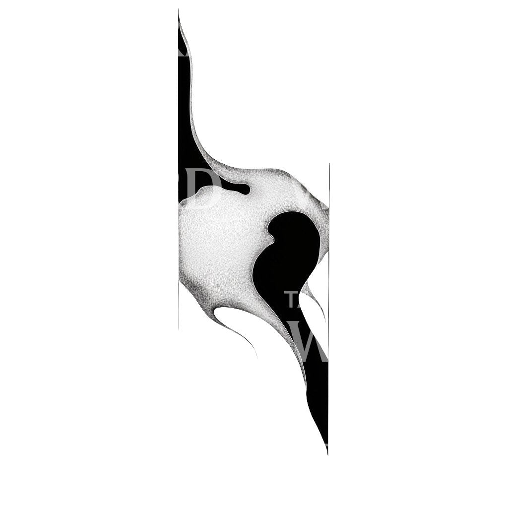Abstract Shapes Flowing Tattoo Design