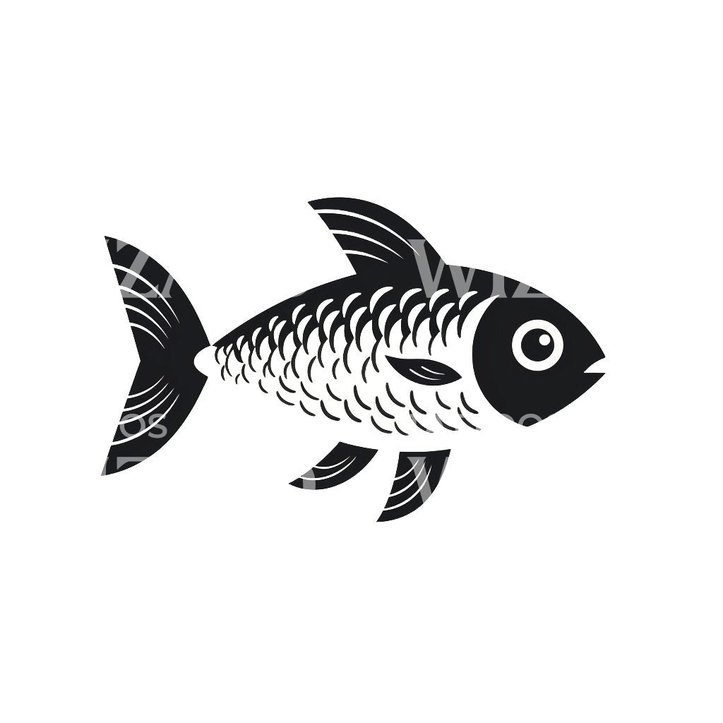 Minimalist Fish Tattoo Design